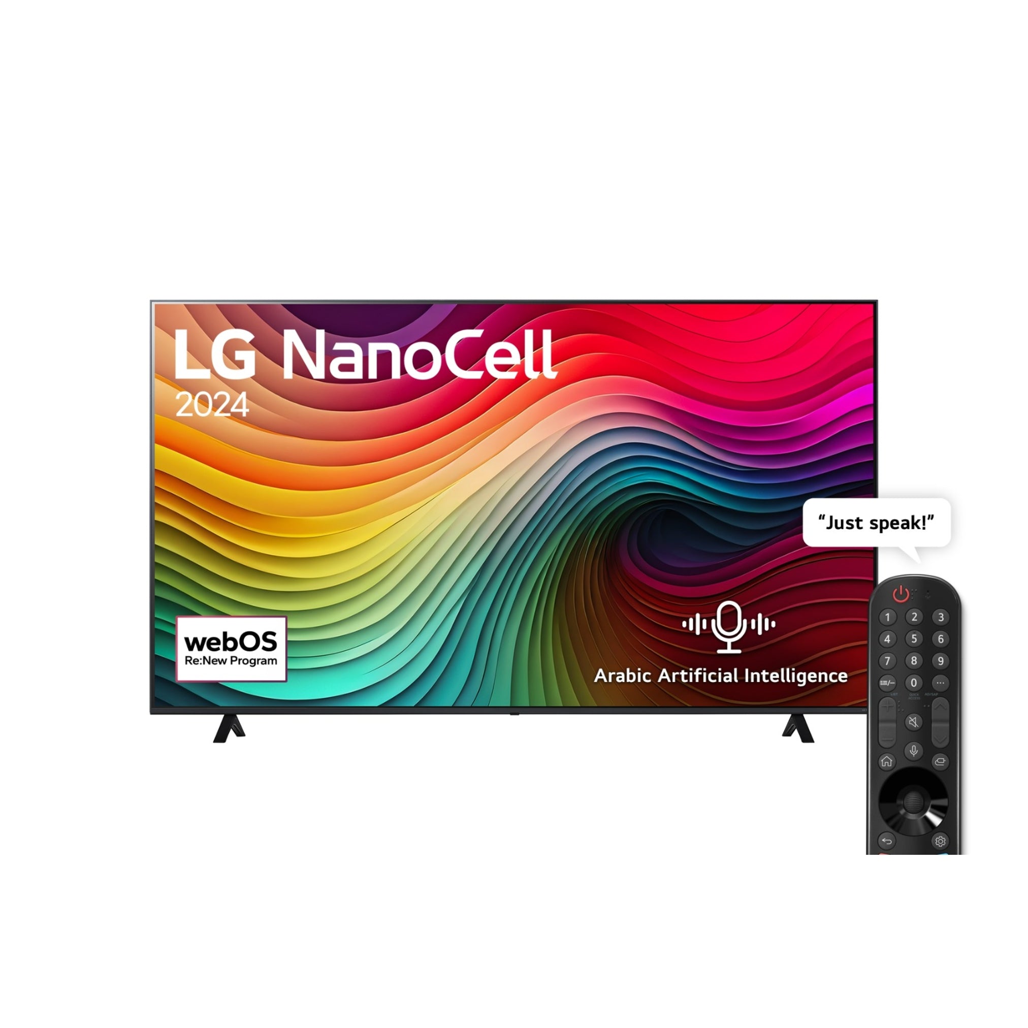 LG 75 Inch 4K UHD Smart NanoCell TV, with Built in Receiver - 75NANO80T6A