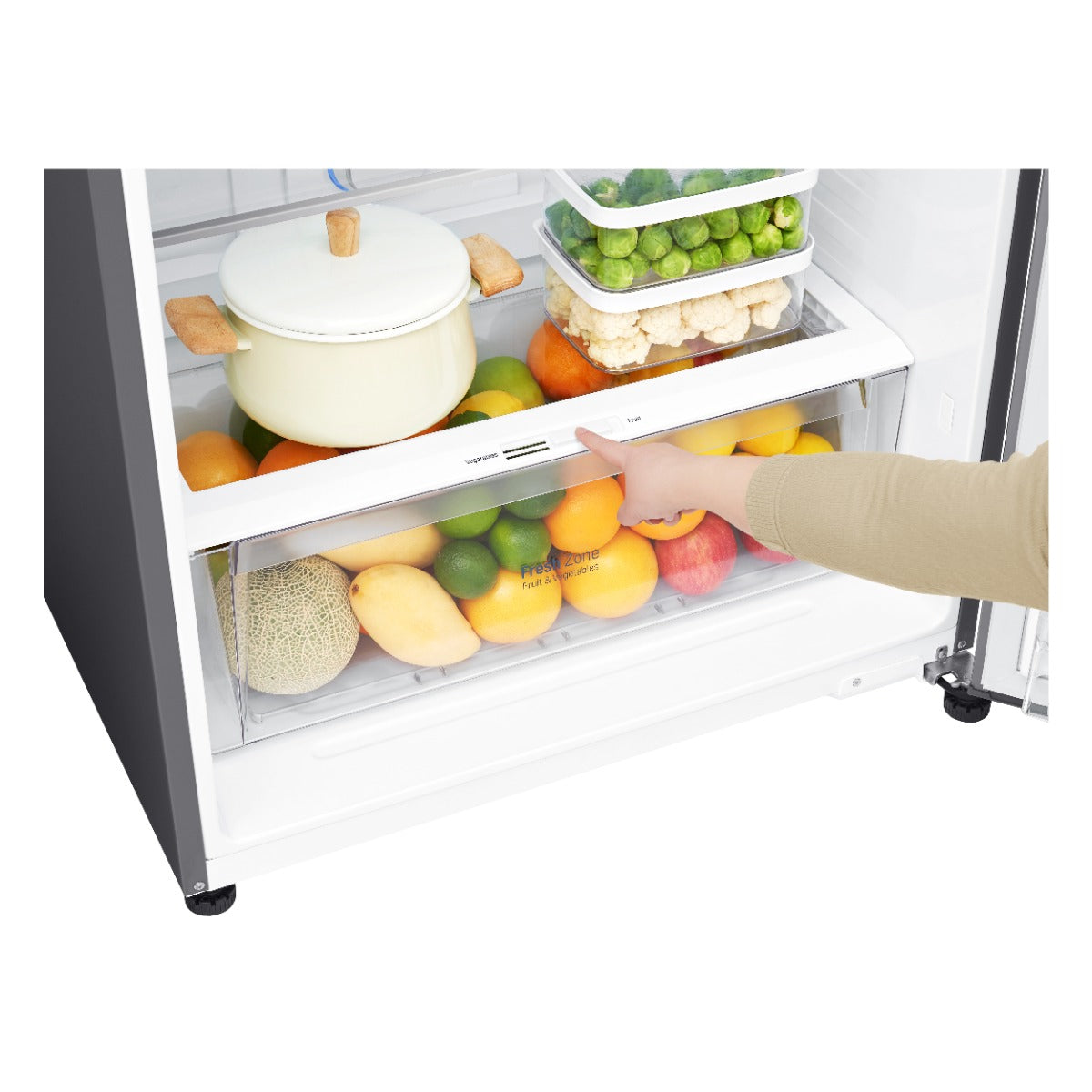 LG No Frost Top Mount Refrigerator with Inverter Motor, 506 Liters, Silver - GN-H722HLHL