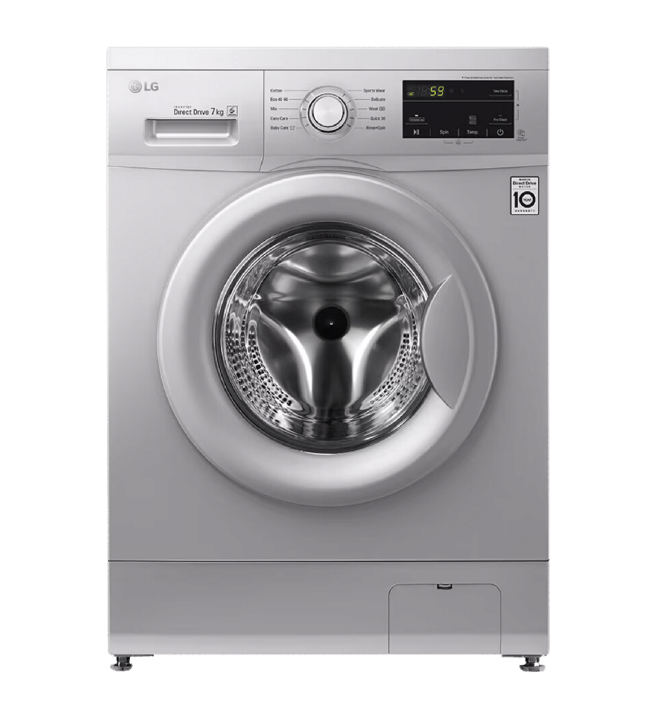 LG Washing Machine 7 Kg 1200 rpm With Direct Drive 6 Motions Silver FH2J3QDNG5