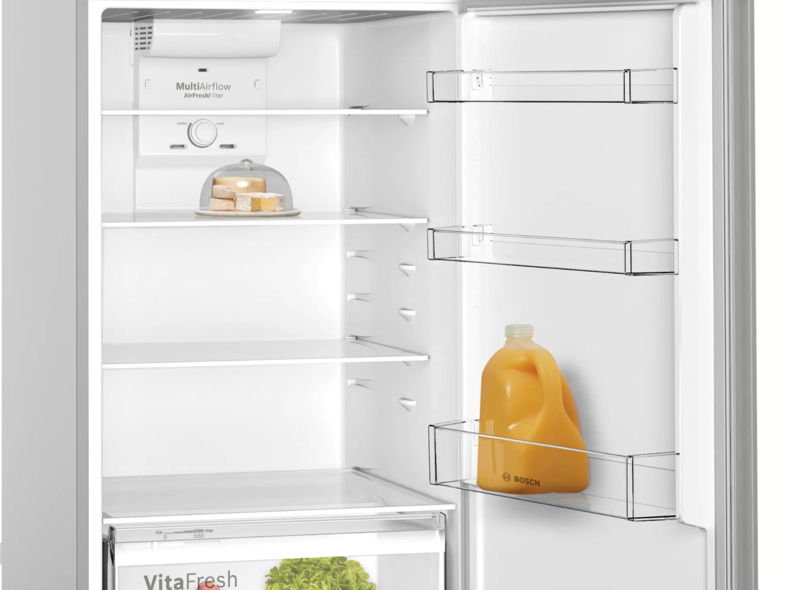 Bosch Serie | 4,KDN55NL2E8 free-standing fridge-freezer with freezer at top