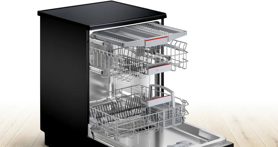 Bosch Free Standing Dishwasher 13 Set 60 cm Digital Black, SMS46NB01V