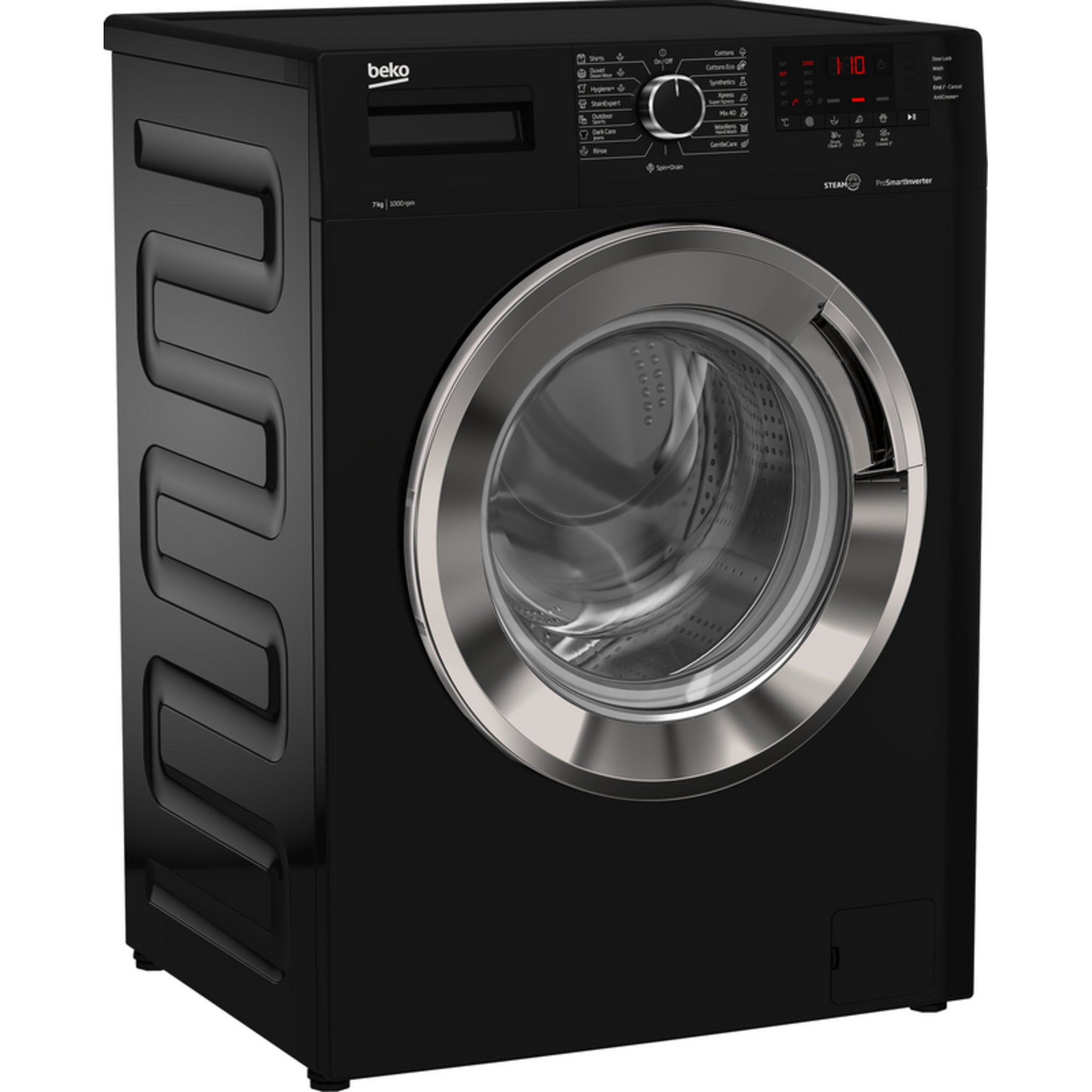 غسالة بيكو أوتوماتيك تحميل أمامي، 9 كجم، محرك عاكس، أسود - B3WFU50940BCI