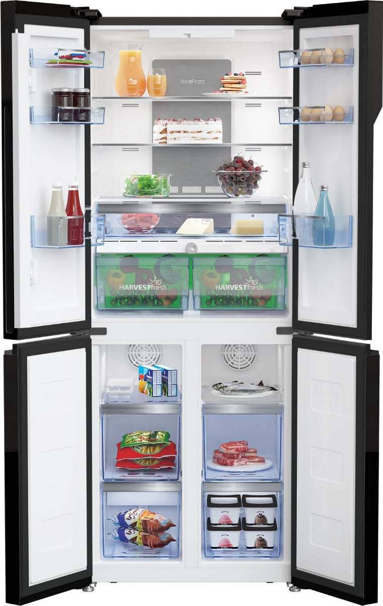 Beko No-Frost Refrigerator, 450 Liters, Inverter, Black - GNE480E20ZBH