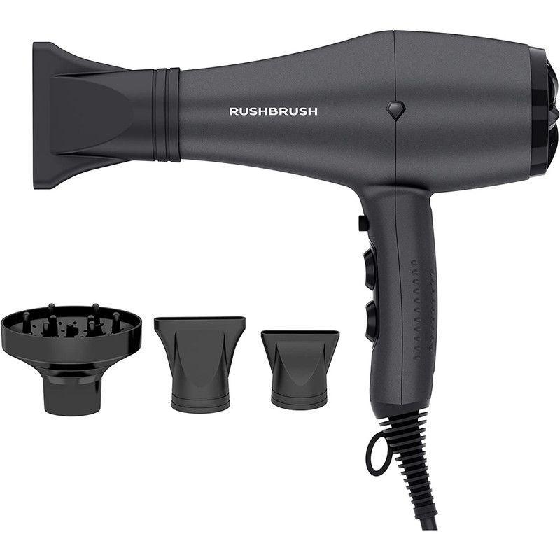 Rush Brush D3 Turbo Hair Dryer, 2600 Watt - Black