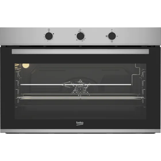 Beko Built-in Gas Oven, 96 Liters, 90cm, Silver and Black - BBWHT12104XS