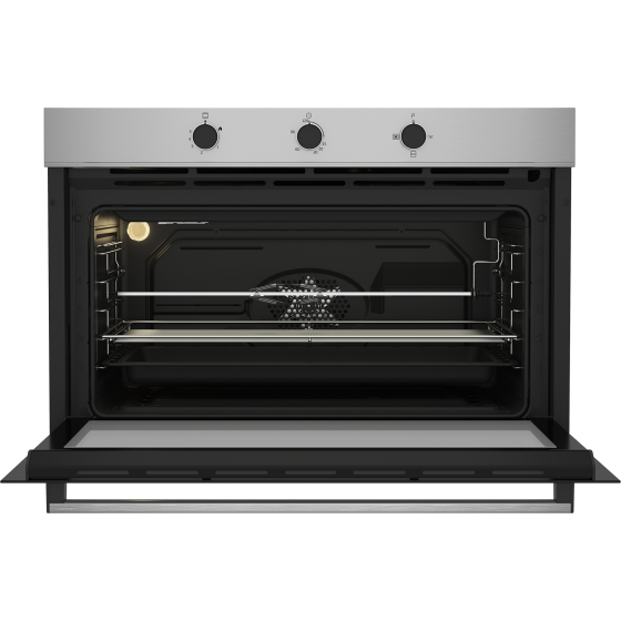 Beko Built-in Gas Oven, 96 Liters, 90cm, Silver and Black - BBWHT12104XS