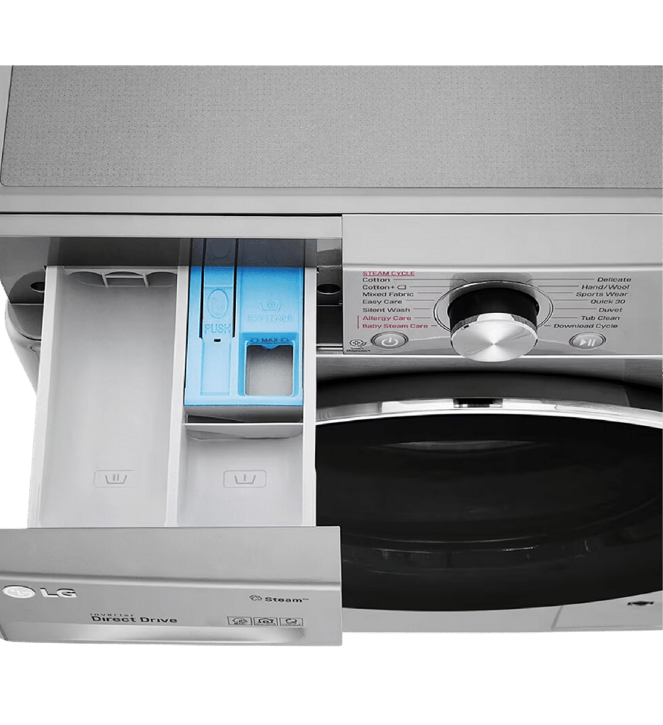 LG Vivace Washing Machine 9KG, with AI DD technology, Silver-LG ThinQ™-F4R5VYG2T