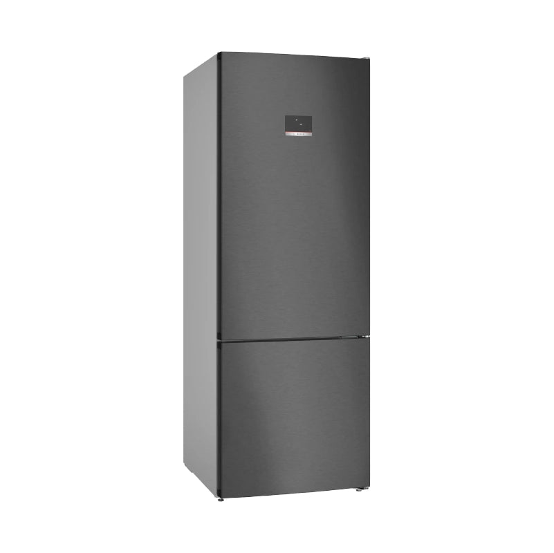 Bosch Series 4 free-standing fridge-freezer with freezer at bottom 193 x 70 cm Brushed black steel anti-fingerprint KGN56CX30U