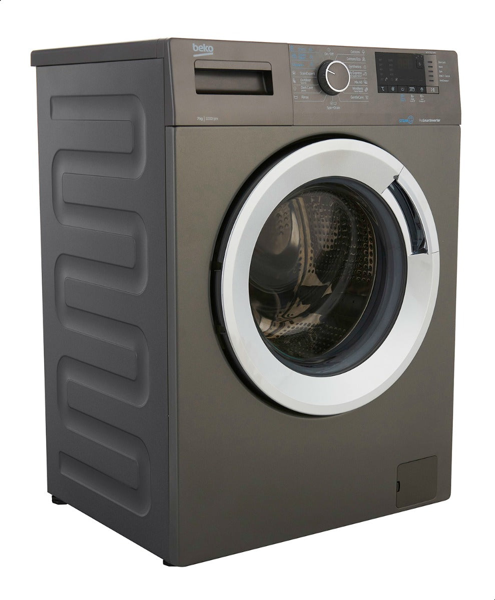Beko Automatic Front Load Washing Machine, 7 kg, Inverter Motor, Silver - WTV7512XMCI