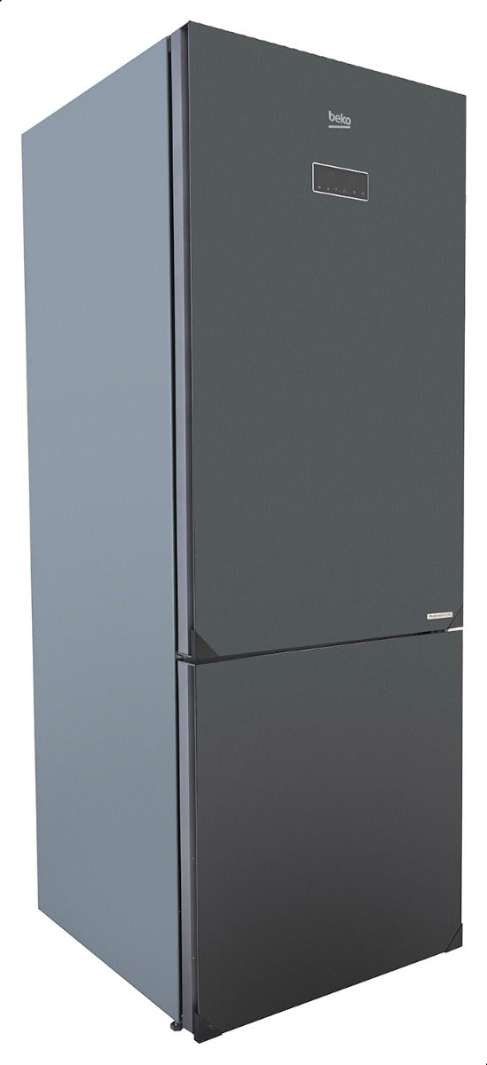 Beko No-Frost Inverter Refrigerator, 501 Liters, Black Glass - RCNE560E35ZGB