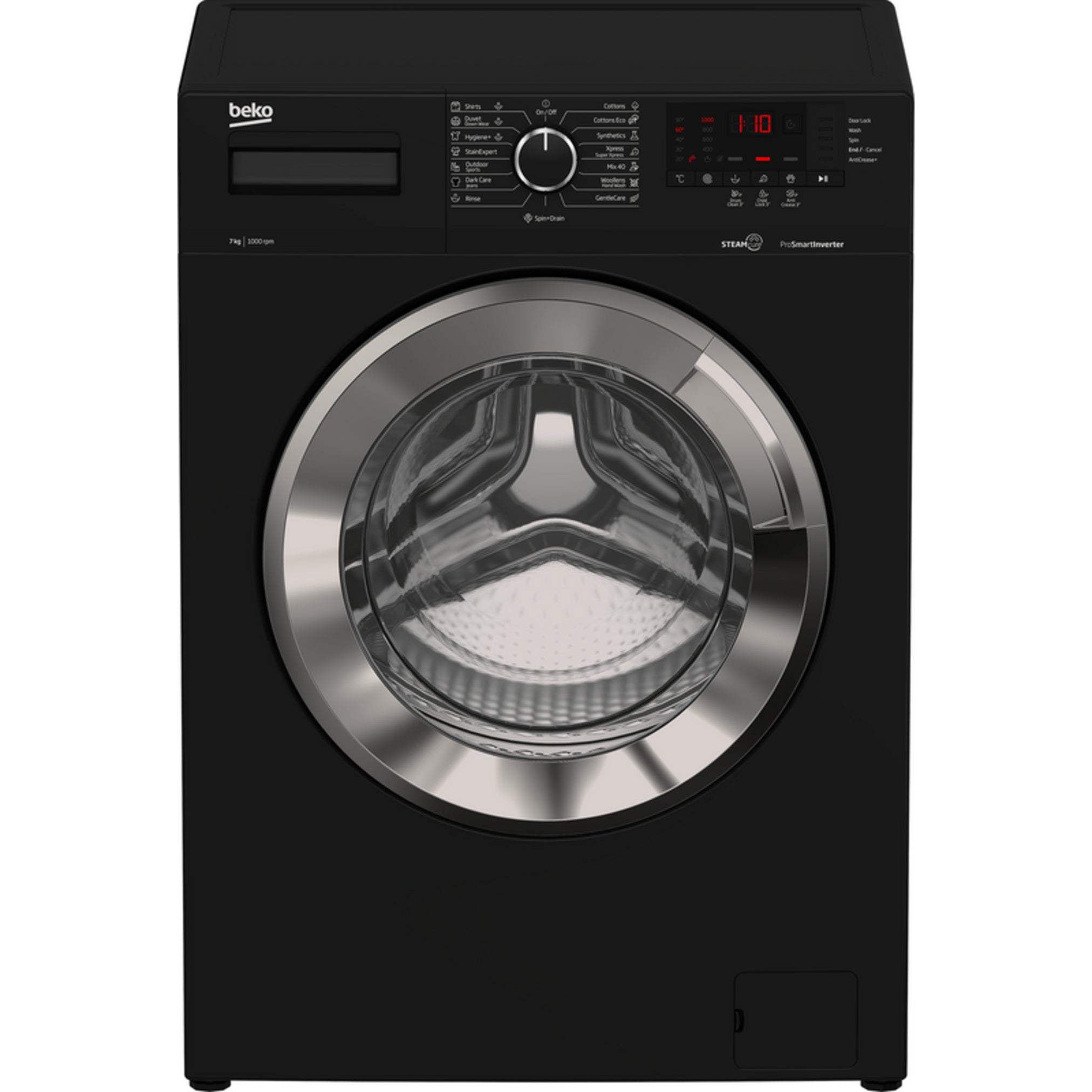غسالة بيكو أوتوماتيك تحميل أمامي، 9 كجم، محرك عاكس، أسود - B3WFU50940BCI