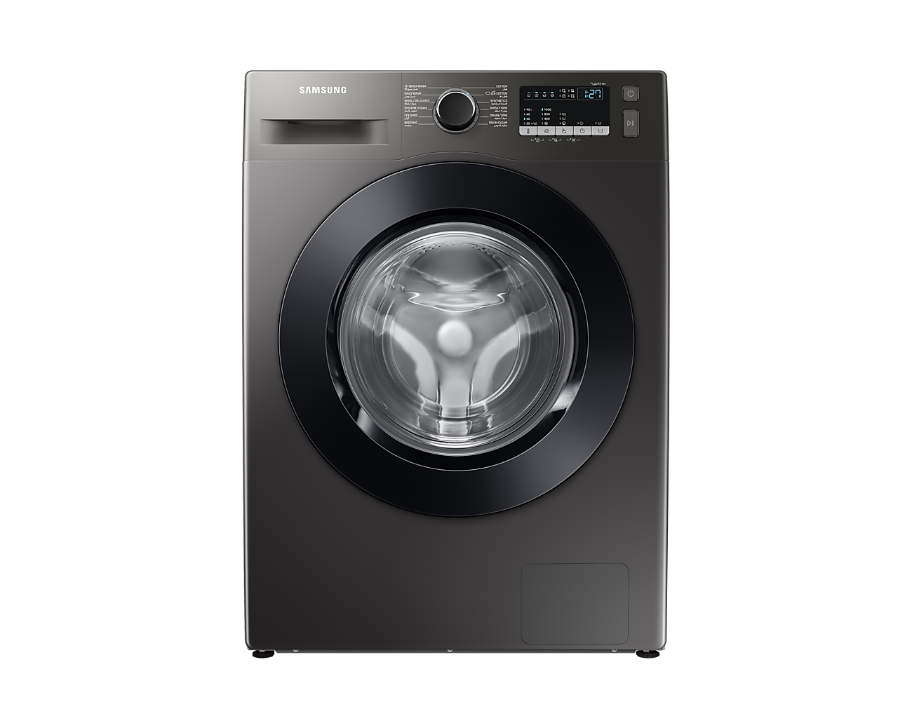 Samsung Front Load Automatic Washing Machine, 9 KG, Silver - WW90T4040CX1AS