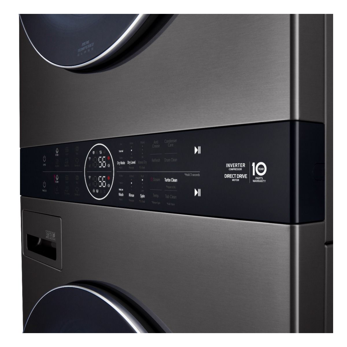 LG Wash Tower Front Load Wash Automatic Wash مع مجفف ، 21 كجم ، أسود - FWT2116BS