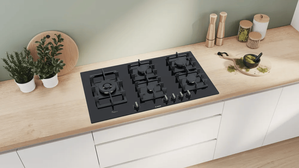 Bosch Gas Built-in Hob, 90cm, 5 Burners, Black - PPS9A6B90