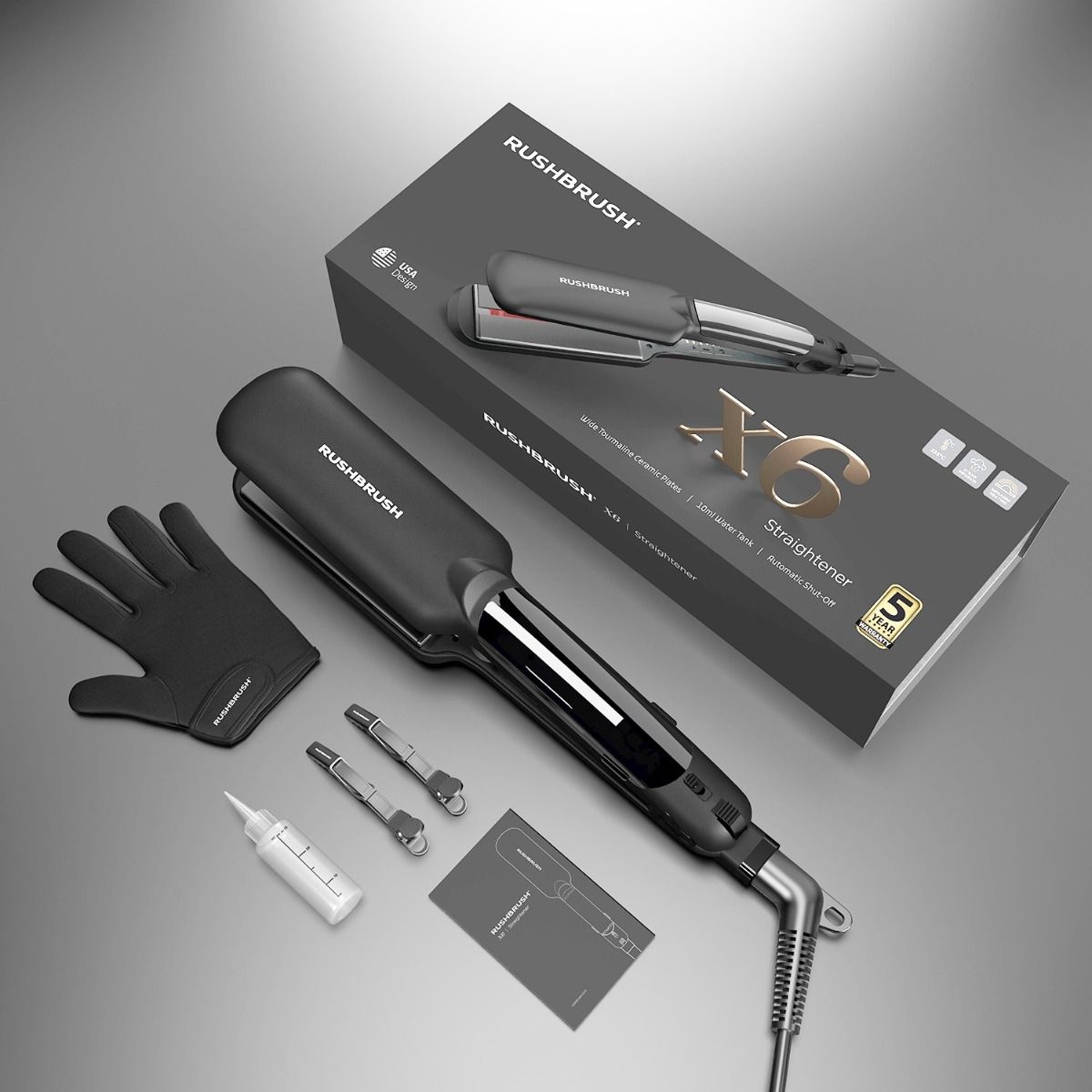 Rush Brush Hair Straightener, Navy- X6